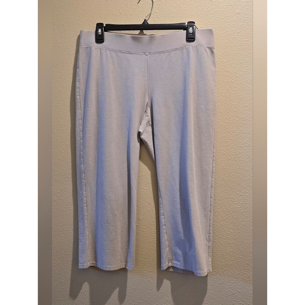 Eileen Fisher Pants Women's Gray Crepe Stretch Pull On Capri Sz M